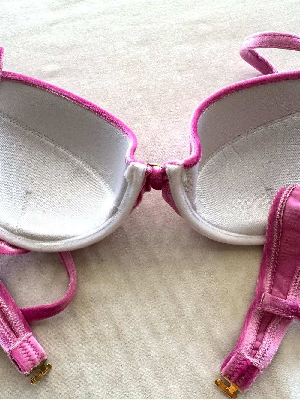VALENTINO Sand Pink Velvet Bikini Swimsuit 6/42 Mint - Picture 5 of 6